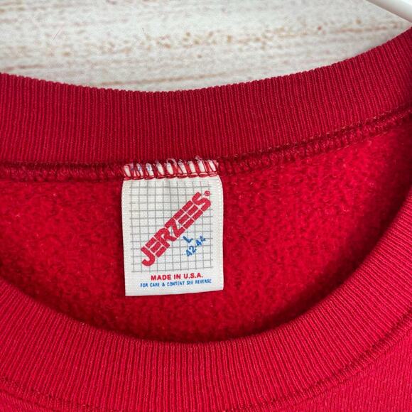Vintage 90's Jerzees Ohio State Crew Neck Sweatshirt Women's Size Large Red - Picture 7 of 11